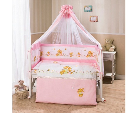 Постелька для новорожденных Перина «Фея» Лето розовая 4-х предметная