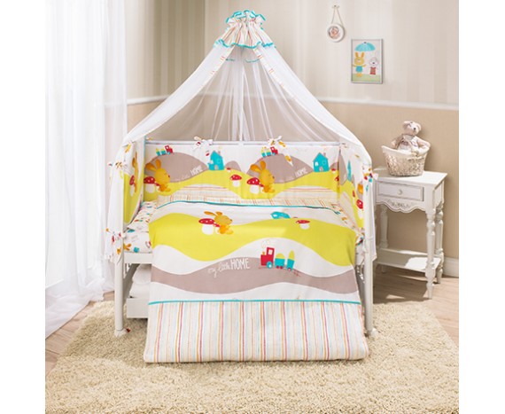 Постелька для новорожденных Перина Cheerful rabbit 4-х предметная