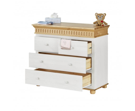 Bambini Детский комод Браун с Белым с пеленальным столиком